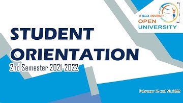 BUOU 2nd Sem 2021 2022 Orientation