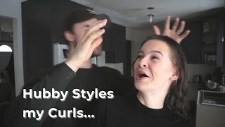 Hubby Styles my Curls (while i laugh profusely)