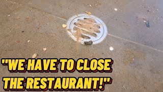 Blocked Drain Spewing SEWERAGE all over Restaurant Bathroom