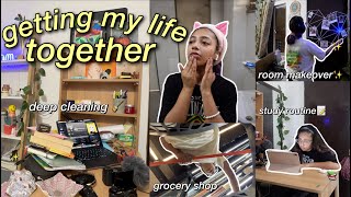 GETTING MY LIFE TOGETHER✨- deep cleaning, planning the month, room makeover, study & more