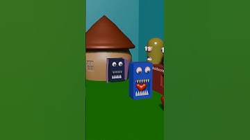 Monster in House #cubemonster #cartoon  #3danimation #horrorshow #loops #cuboidmonster3d