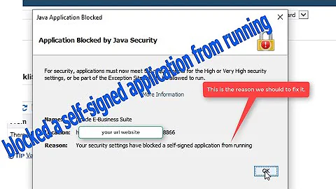 To fix your security settings have blocked a self-signed application from running Java