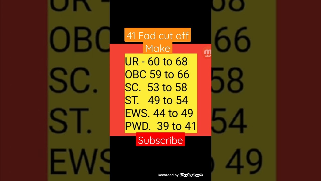 42 fad cut off 2021/ Last year cut off exam 