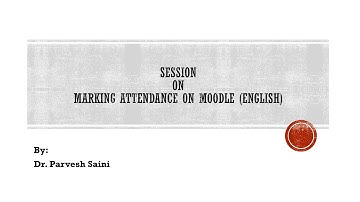Marking attendance on MOODLE (English)
