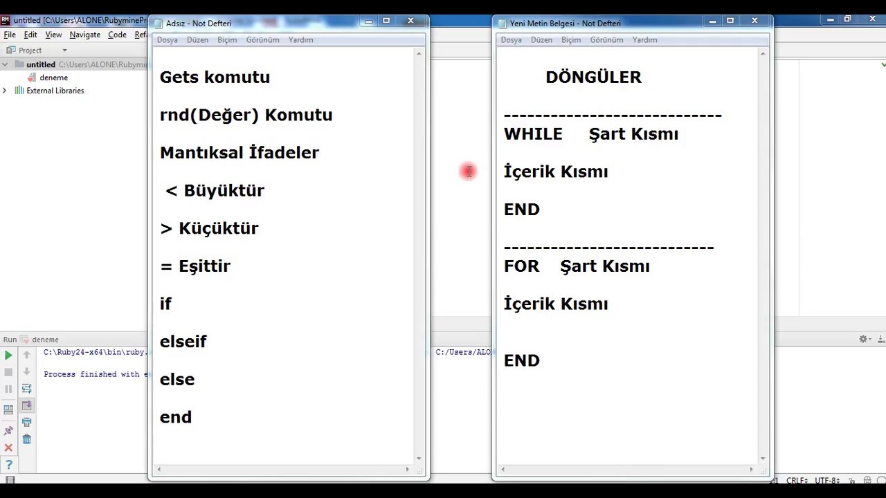 RUBY WHILE - END And FOR - END Loops – Turkish Tutorial - YouTube