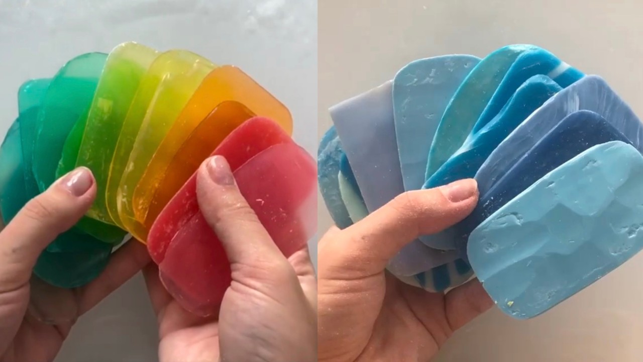 Thick Soap plate crushing compilation | Satisfying soap asmr | credit : soap.asmr.ns