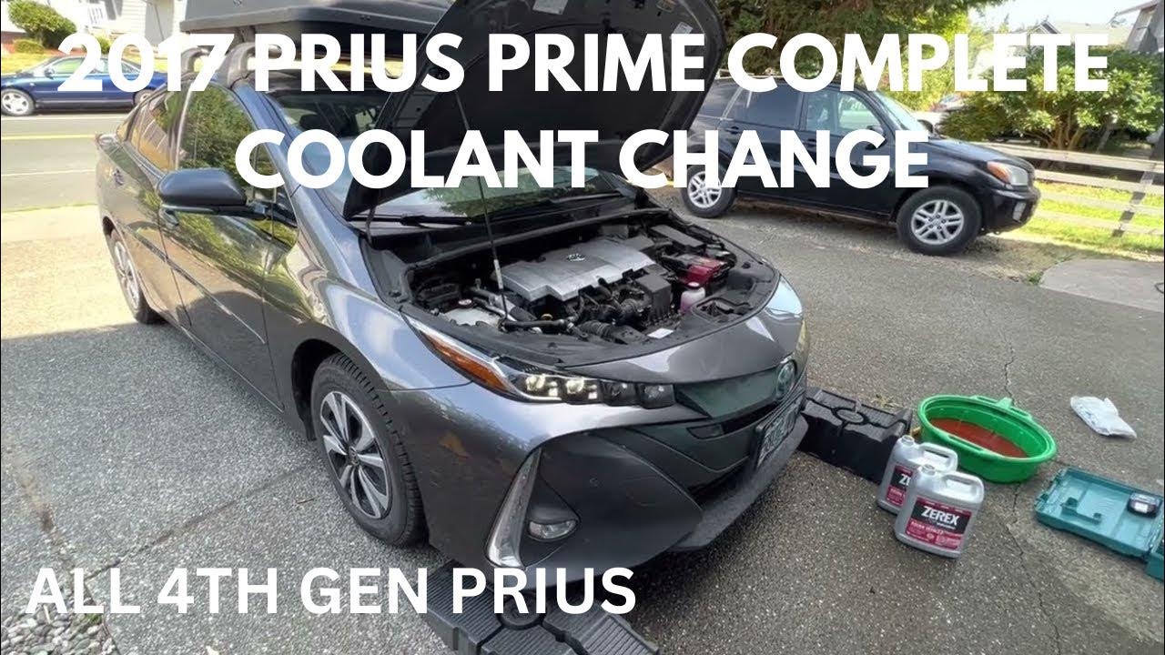 Toyota Prius 2017 Prius prime coolant change DRAIN and FILL do it