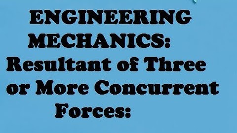 Resultant of Three or More Concurrent Forces