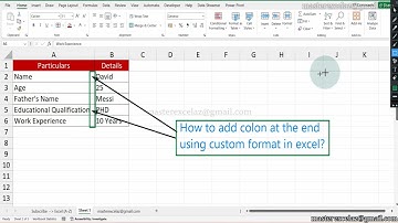 How to add colon at the same end using custom format in excel - MS Excel Tips & Tricks