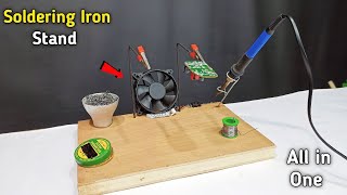 How To Make Soldering Iron Stand At Home | All in One Soldering Station