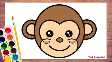 Hoe je gemakkelijk een apengezicht tekent | Tutorial voor het tekenen van een aap | Tekeningen va...