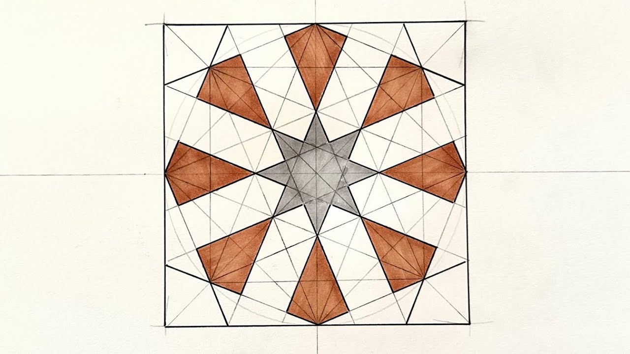 LEARN HOW TO DRAW AN EASY ISLAMIC GEOMETRIC PATTERN - YouTube