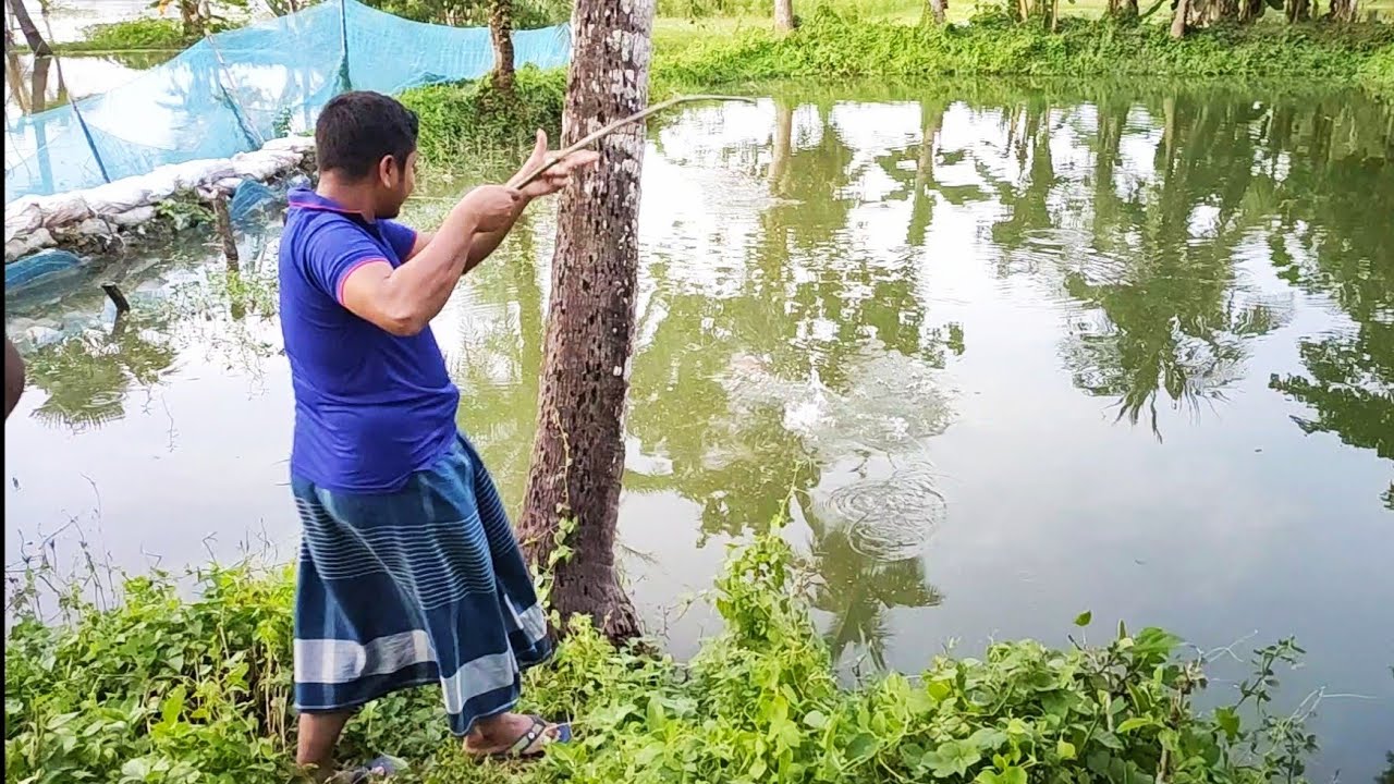 Best Hook Fishing Unbelievable Catching Fish in Pond Priyo Village
