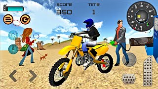 Motorcycle in Motocross Beach Jumping - Crazy Jump - Android IOS Gameplay screenshot 1