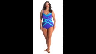 Gottex Plus Size Pixel Ombre Square Neck One Piece Swimsuit Swimoutlet