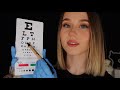 Asmr dark room eye exam  whispered flashlight eye chart