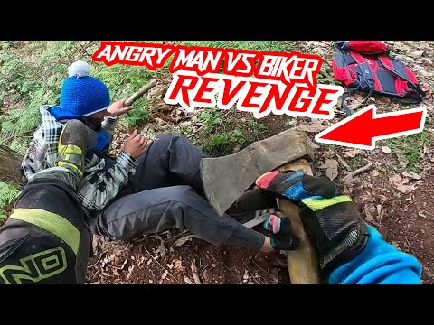 Angry Man Try To Kill Bikers  - Motorcycle Cable Trap