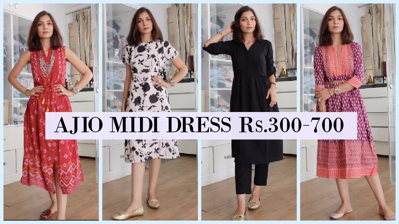 AJIO MIDI DRESS HAUL UNDER 500 | AJIO 