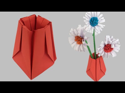 KAĞITTAN VAZO YAPIMI - ORİGAMİ - PAPER VASE MADE