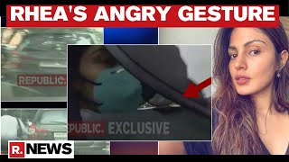 Rhea Chakraborty Makes Angry Gesture At Camera Upon Arrival At CBI In Sushant Case