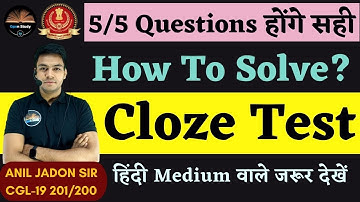 How To Solve Cloze Test ? || By Anil Jadon Sir || Hindi Medium users must watch