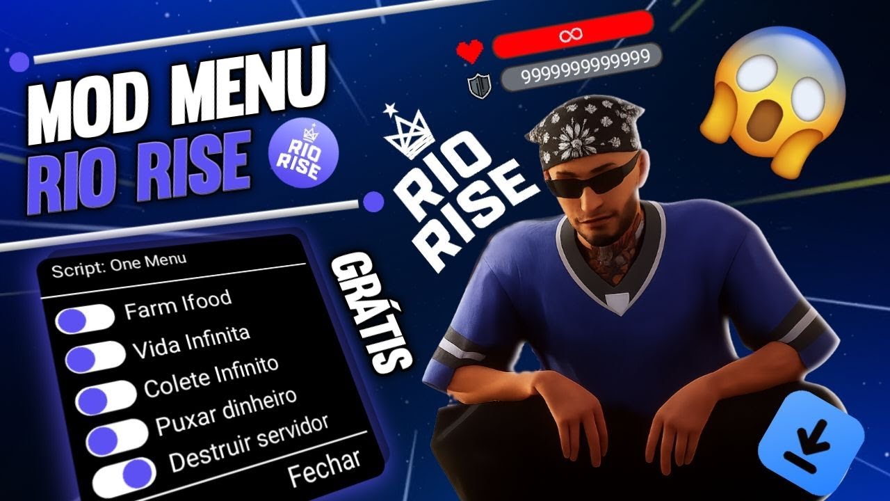💥SAIU! NOVO MOD GRÁTIS RIO RISE🔥 VIDA INFINITA, FARM IFOOD, COLETE E DINHEIRO INFINITO 💸 (DOWNLOAD📥)