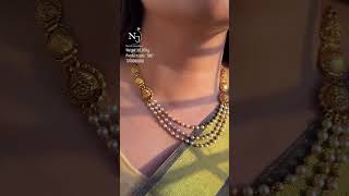 Very Beautiful And Lightweight D Pearl Step Necklace Design Start From Only 10 Grams