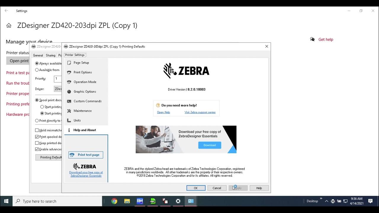 Setting up Zebra ZD420 USB Barcode Printer YouTube