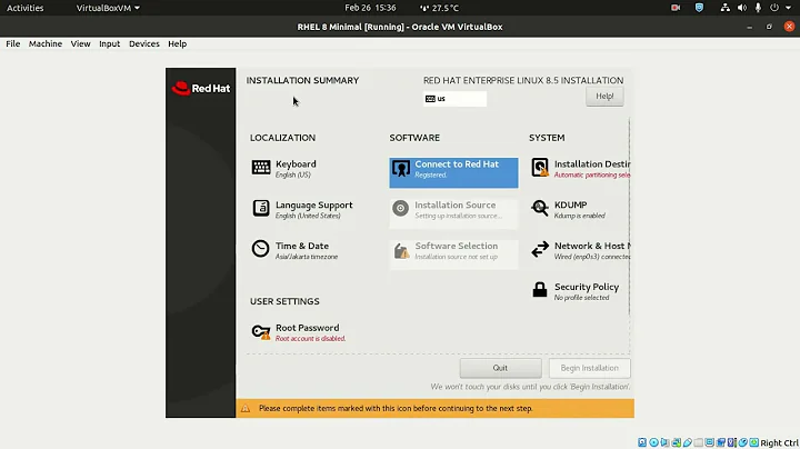 Deploy Red Hat 8.5 Minimal Installation on VirtualBox