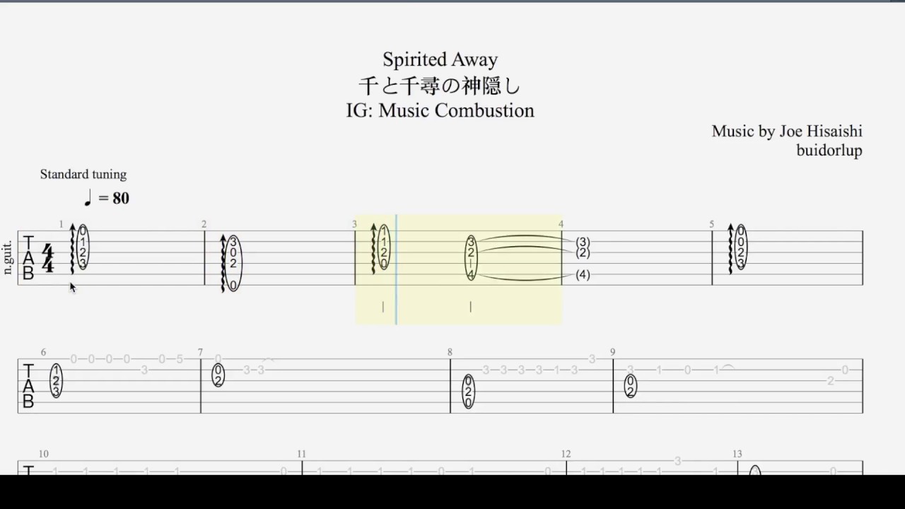 Fingerstyle Guitar One Summer S Day Spirited Away あの夏へ 千と千尋の神隠し Youtube