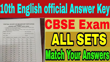 Official Answer Key Released 10th English- All Sets - CBSE Term-1 (JSK/1 & JSK/2) Set-4