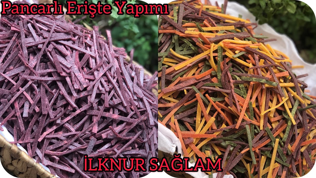Sebzeli Katkısız Ev Makarnası Yapımı/Pancarlı Erişte Nasıl Yapılır💯Evde