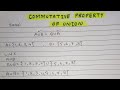 Commutative property of union of set in Urdu/hindi