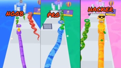 NOOB vs PRO vs HACKER 😎 #snake battle #snake_runrace