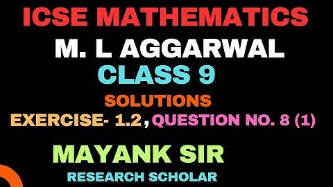 Class 9 | M.L. AGGARWAL, Exercise 1.2 , Q.no. 8(i) Solution #icse #class #finding #irrationalnumber