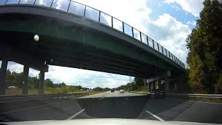 Driving along I-95 South in Massachusetts