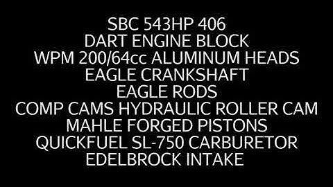 SBC 543HP 406 ENGINE DYNO RUN FOR JAMES GORMAN BY WHITE PERFORMANCE AND MACHINE