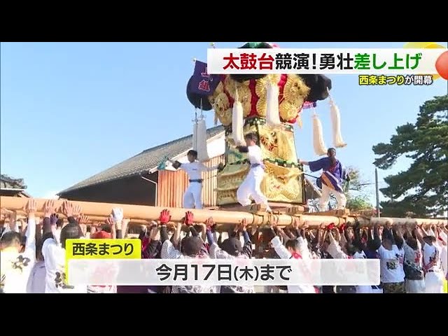 Saijo Festival kicks off! Five Taiko floats perform at the shrine