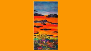 #9775 Sunset Spectacular Fluid Acrylics Landscape 8.04.2024 Intuitive art