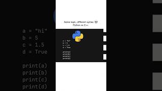 Python vs C++ Syntax Be Like... 💀 | Same Logic, Different Syntax