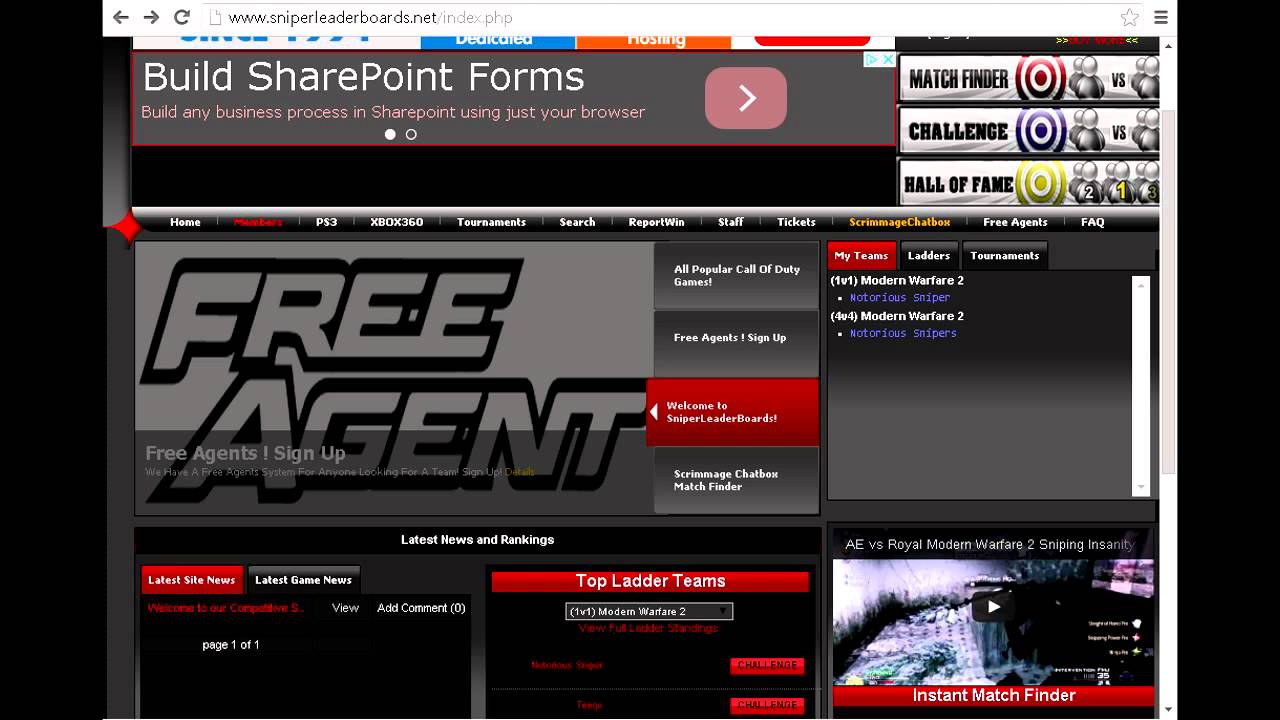 SniperLeaderBoards.net | Ladders & Tournaments | Just like Gamebattles