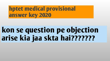Hptet medical provisional answer key 2020