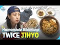 Engjpn jihyo making bibimbap with moms homemade side dishes jihyo twice