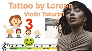 Tattoo by Loreen sheet music and easy violin tutorial