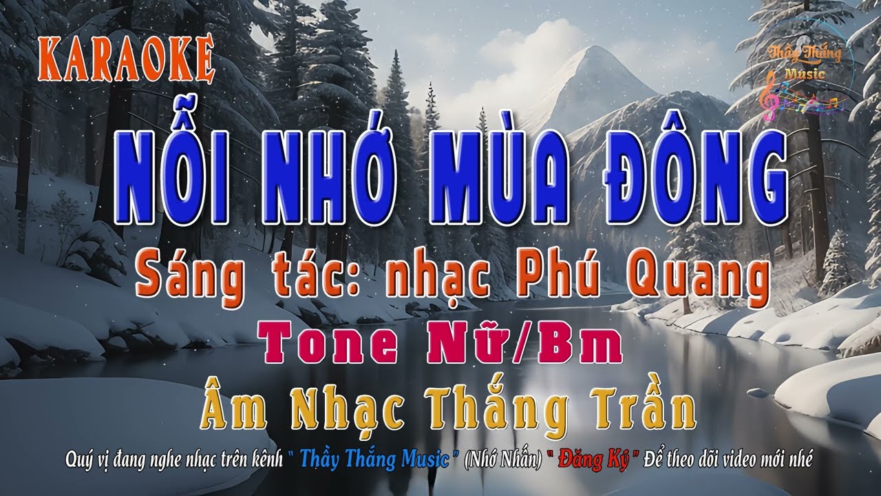 KARAOKE - Nỗi Nhớ Mùa Đông - Tone Nữ - Bm