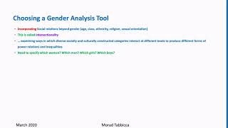 Gender Analysis lessons for GIJ level 400 students