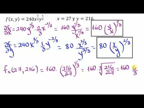 Derivadas parciales. Función de producción Cobb Douglas