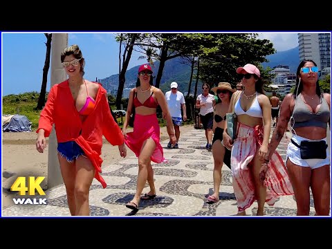 【4K】WALK 🇧🇷  🏖  Rio de Janeiro - 4K video 𝐇𝐃𝐑 - LEBLON