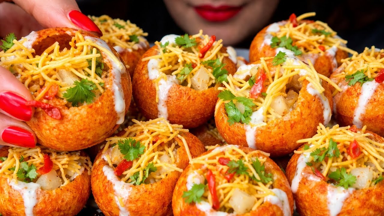 ASMR: Eating Extremely spicy Pani Puri challenge golgappa lovers fuska PaniPuri eating 🥵🤤😋 #mukbang​