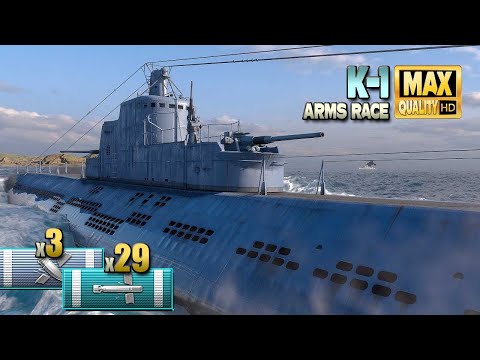 Submarine K-1: Exiting battle on map Sleeping Giant - World of Warships